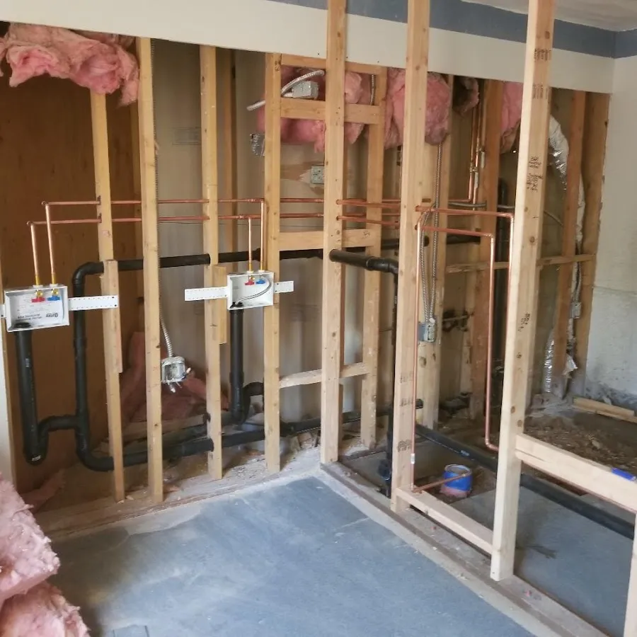 Copper pipe rough-in and plumbing installation in McMinnville